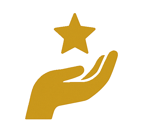 Hand holding a star