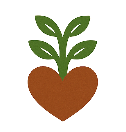 Heart with a seedling sprouting